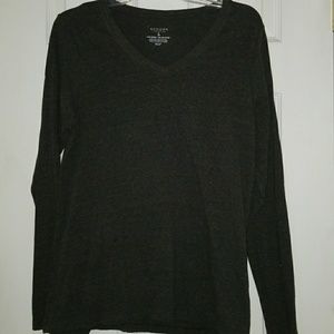 Dark green V neck top